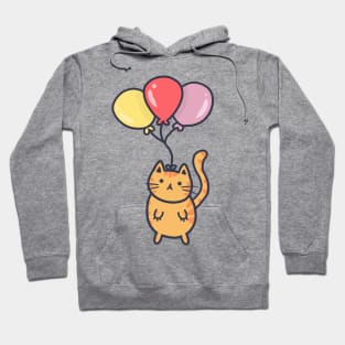 cute floating ballon cat Hoodie